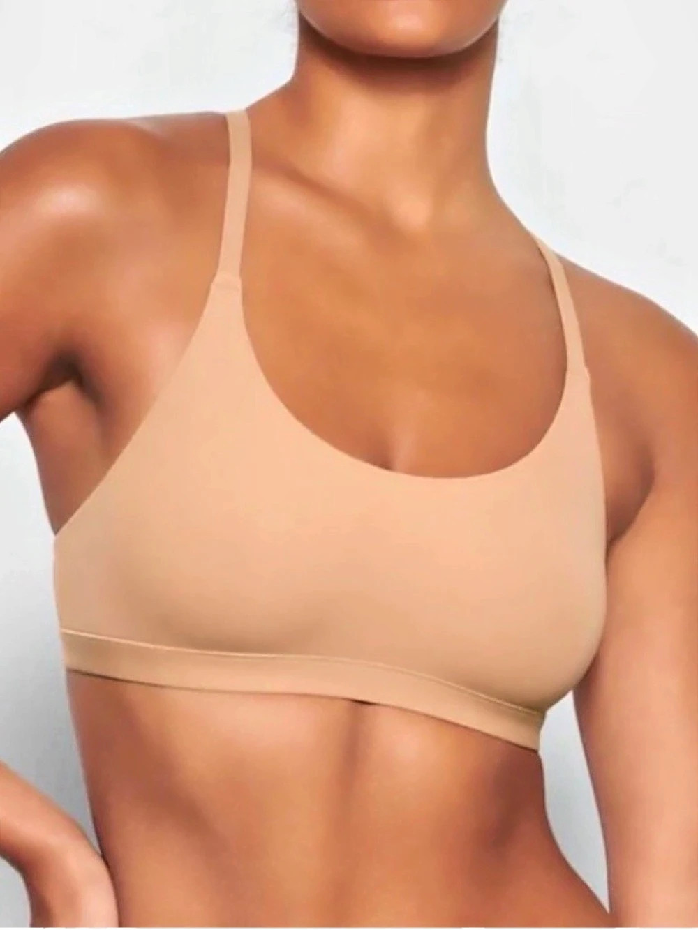 SKIMS Fits Everybody Racerback Scoop Bralette Sports Bra Brown 2X